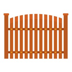 Wooden fence icon. Flat illustration of wooden fence vector icon for web.