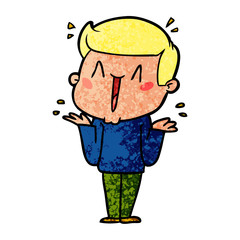 cartoon excited man