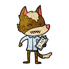 cartoon office wolf showing teeth