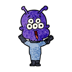happy cartoon alien