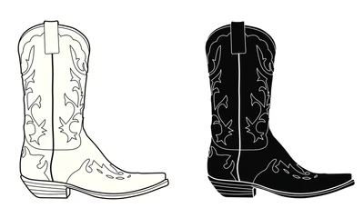 Deurstickers Cowboy boot © The Vector Doctor