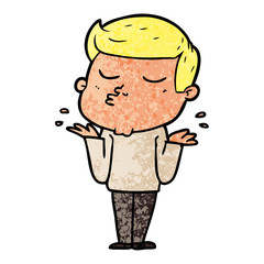 cartoon model guy pouting