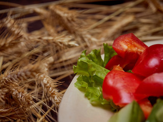 Salad from freshly cut vegetables.