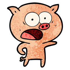 cartoon pig shouting