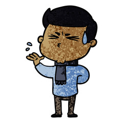 Fototapeta premium cartoon man sweating
