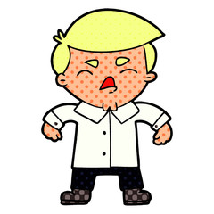 cartoon angry businessman