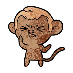 cartoon annoyed monkey