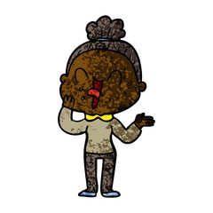 cartoon happy old woman