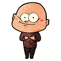 cartoon bald man staring