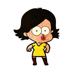 cartoon girl pouting