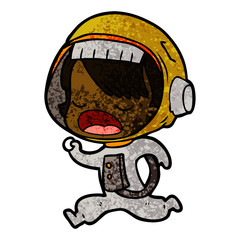 Obraz premium cartoon astronaut woman running