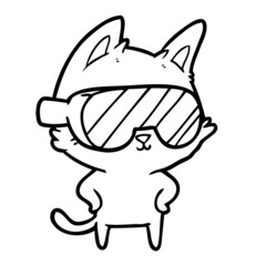cartoon cat with goggles over eyes