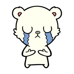 sad little polar bear cartoon