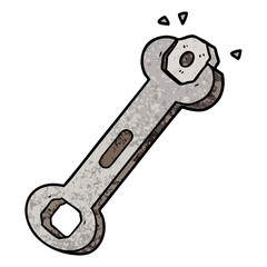cartoon spanner turning nut