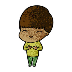 happy cartoon boy