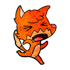 angry cartoon fox running