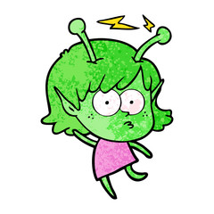 cartoon alien girl