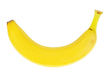 Ripe banana on a white background