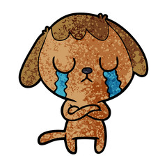 cute cartoon dog crying