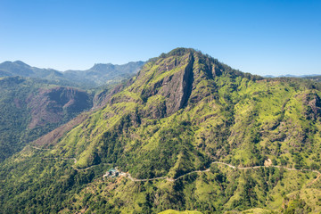 View from the little Adams Peak to the popular Ella Rock. Near the small town Ella in the Uva province of Sri Lanka, the mountain is a famous viewpoint in the region, approx 1400m high
