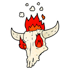 spooky flaming animals skull cartoon