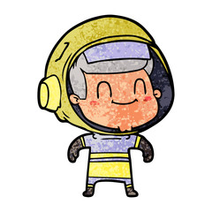 happy cartoon astronaut man