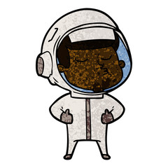 cartoon confident astronaut