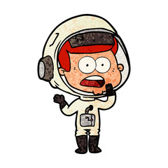 Obraz premium cartoon surprised astronaut