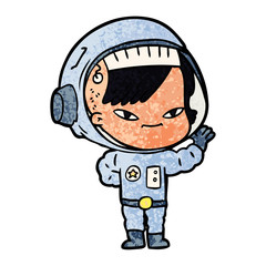 cartoon astronaut woman