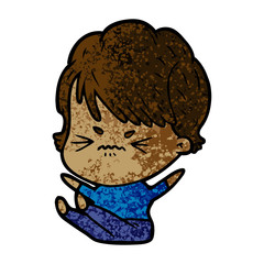 cartoon frustrated woman