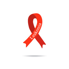 Cancer Ribbon. Leukemia. International Day of cancer. World Cancer Day. Vector illustration on isolated background