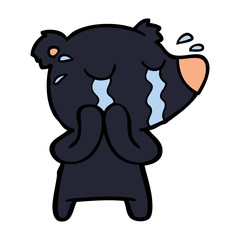 crying bear cartoon character