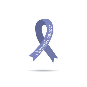 Cancer Ribbon. Stomach cancer. International Day of cancer. World Cancer Day. Vector illustration on isolated background