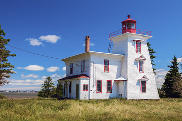 Fototapeta na wymiar Blockhouse Point Lighthouse on Prince Edward Island
