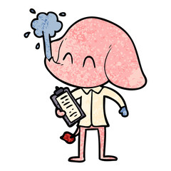 cute cartoon elephant spouting water
