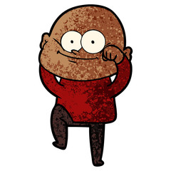 cartoon bald man staring