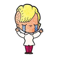 cartoon crying girl