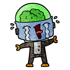 cartoon crying robot