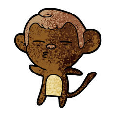 cartoon suspicious monkey
