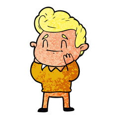 happy surprised cartoon man