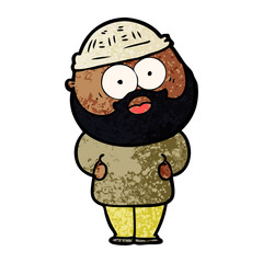 cartoon surprised bearded man