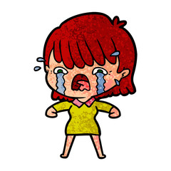 cartoon girl crying