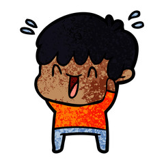cartoon laughing boy