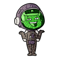 cartoon laughing astronaut