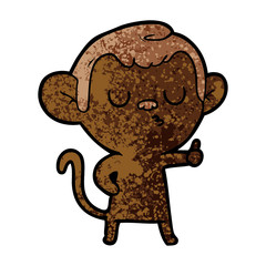 cartoon calm monkey