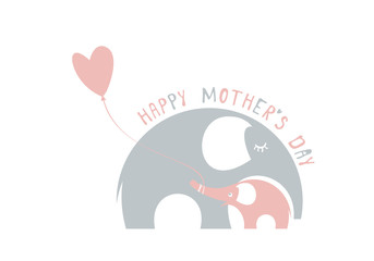 Happy Mothers Day. Cute elephants.