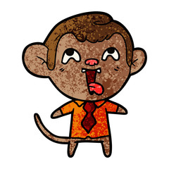 Obraz na płótnie Canvas crazy cartoon monkey in shirt and tie