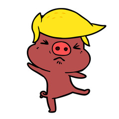 cartoon furious pig