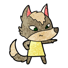 friendly cartoon wolf