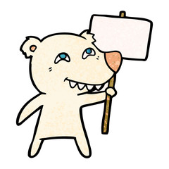 cartoon polar bear showing teeth